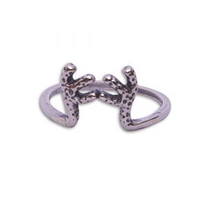 Pure 925 Sterling Silver Anniversary Collection Deer Horn Ring for Girls & Women SS 1111 FR