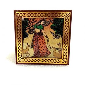 Wooden Square Shaped Pen Stand