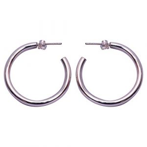 925 Sterling Silver Hoop Earring For Girls and Women (Diameter 35 mm) SS 1240-77 ER
