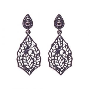 Oval Drop and Dangle Earring - Leaf Designed