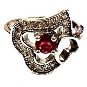 Heart Ring - Ruby/Manick Red Stone