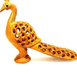ooden Undercut Peacock Long Tail
