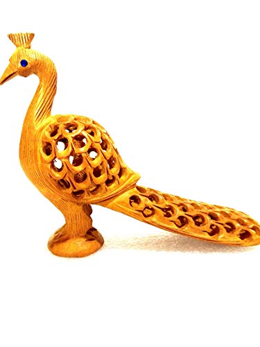 ooden Undercut Peacock Long Tail