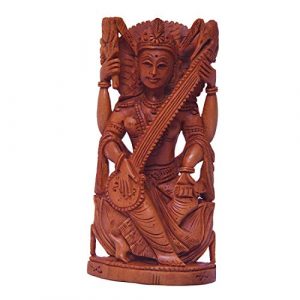 Goddess Saraswathi Statue - Pure Sandalwood