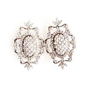 Cubic Zirconia Stone Tear drop Stud Earring