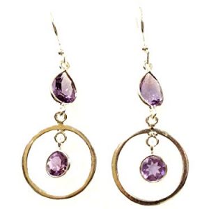 Purple Lavender Amethyst Stone Dangle Earring For Girls