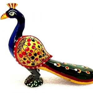 Peacock Decor Show Piece - Painted Wooden