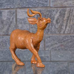 Carved Deer Animal Statue - Wooden