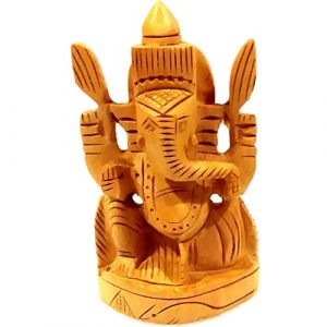 Wooden Hand Made Ganesha on Oval Shape