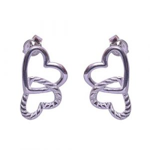 Double Heart Stud Earring for Girls and Women