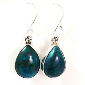 Green Azurite Gem Stone Earring for Girls