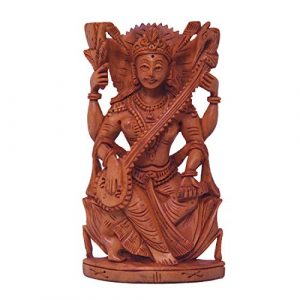 Goddess Saraswathi Idol - Pure Sandalwood