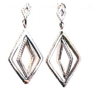 Studded Geometric Shaped Dangle Earring