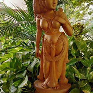 Indian Traditional Lady Statue - Wooden