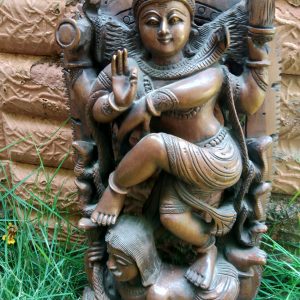 Wooden Shiva Statue For Home decor Dancing Shiva Sculpture Natraj statue Hindu god Shiva Murty Siva idol Vintage god Figurine Big Size Showpieces and Idol for Home Decor 12 inch