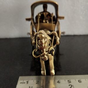 Brass Bullock Cart for Home Decor Animal Bullock Idol for Home Decor with Man Decor Showpieces Animal Figurine Brass Decor Kids Gift Brass Handicraft  (LxWxH -12X5X4.5 cm)