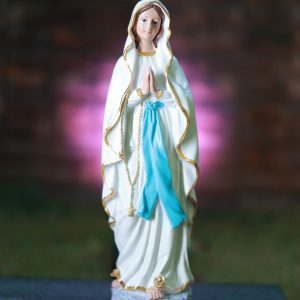 Christian Showpieces Imported Poly Resin Our Lady of Lourdes Mother Mary Statues for Home Decor Virgin Mary Figurine Big Size One feet Blue Color