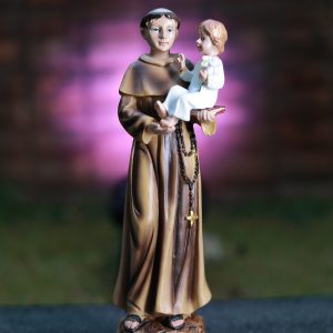 Christian Showpiece Statue Saint Antony Statues for Home Decor St. Antony and Infant Jesus Statue Medium Size Brown Color