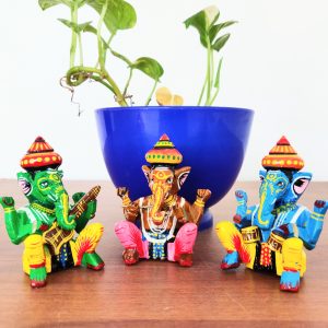 Wooden Musician Doll Set Feng Shui Vastu Item Home Decor and Showpiece Desk / Table Decor Small Size Gift to Children Multicolor