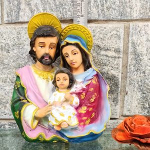 Polyresin Statue Christian Decor Holy Family Statue Showpiece Christian Gift Jesus Joseph Mother Mary Statue Medium Size Christmas Gift Multicolor