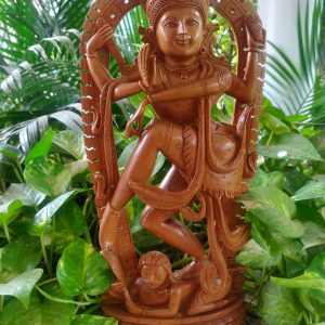 Pure Mysuru Sandalwood Dancing Shiva Statue Nataraj Collectible Figurine Antique Chandan Shiva Sculpture Big Size Hindu showpiece (Height 30 cm)
