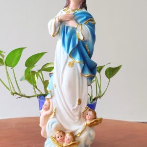 Breeze Handicrafts Polyresin Statue of Mary of Assumption for Home Decor Christian Gift Mary Statue Showpiece