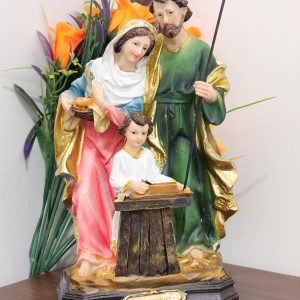 Breeze Handicrafts Imported Poly Resin Holy Family Statue Christian Decor Jesus Statue Mary and Joseph Christian Showpieces Idol for Home Decor  (Multicolour, 14 x 8 x 21.5 cm)
