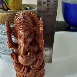 Pure Sandalwood Lord Ganesha Statue for Home Decor Ganesh murti showpiece Idol for Table Decor Hindu God Ganesha Figurine Small Size ganpati murti  Height 3 Inch