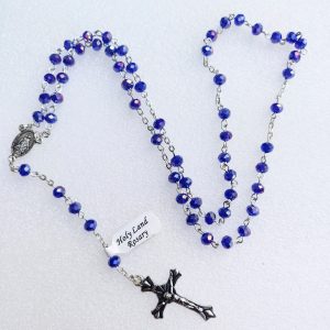 Breeze Handicrafts Opec Crystal Rosary Bead for Catholic Christian Rosary Chain with Cross Pendant and Medallion Handmade Prayer Beads Assorted color