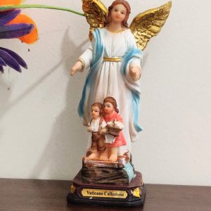 Breeze Handicrafts Polyresin Statue of Guardian Angel Statues for Table Decor Desktop Catholic Christian Religious Idol Showpieces Gift on Holy Communion