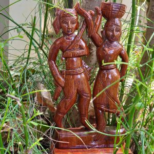 Breeze Handicrafts Wooden Tribal Statue Showpiece for Home Decor Idol Gift to Friends Medium Size Tribal Figurine