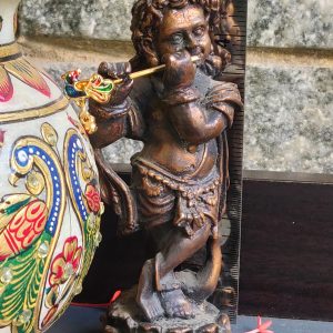 White Metal Lord Shri Krishna Idol Decorative Showpiece Murlidhar Krishna Playing Flute