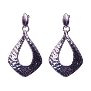 Breeze Handicrafts 925 Sterling Silver Modern Tear Drop Electro-forming Oxidized Dangle Earring For Women and Girls BHC EF 1605-145 ER (Length 50 mm width 25 mm)