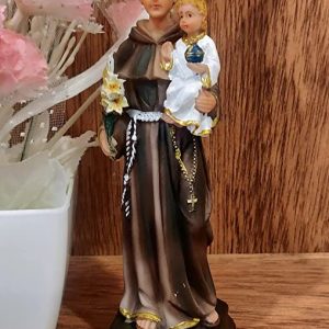 Roll over image to zoom in Breeze Handicrafts Imported Resin Statue of Dream Joseph Statue Saint Antony of Padua Idol of Our Lady of Fatima Small Size showpieces (Saint Antony)