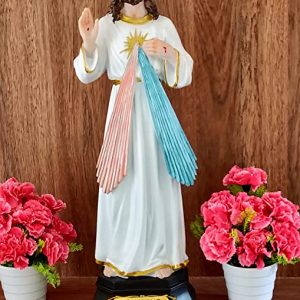 Breeze Handicrafts Christian Gifts Imported Poly Resin Statue Divine Mercy Statue for Home Christian Decor Showpiece Jesus Statues for Home Altar White Color [1] (2 FEET)