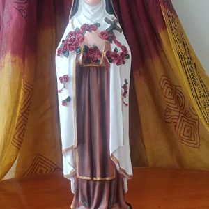 Breeze Handicrafts Resin Statue Christian Gift Little Flower Statue Saint Teresa of Child jeus Showpiece Decor Big Size Therese Idol 13 inches Brown PRST 46