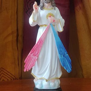Breeze Handicrafts Christian Gifts Imported Poly Resin Statue Divine Mercy Statue for Home Christian Decor Showpiece Jesus Statues for Home Altar 8 inches White Color [1] PRST 44