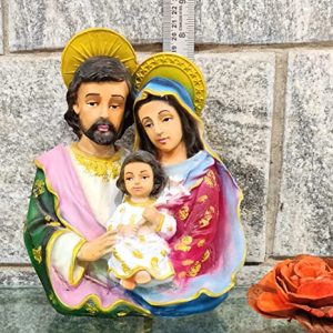 Breeze Handicrafts Polyresin Statue Christian Decor Holy Family Statue Showpiece Jesus Murti Joseph Mother Mary Statue Gift Multicolor[1] PRJK 06