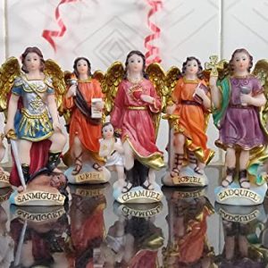Breeze Handicrafts Archangel Statue for Home Grotto icon of 7 Arch Angel Statue Catholic Christian Gifts Guardian Angel Holy Communion Gift 3.5 inch Height