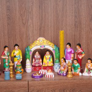 Paper Mache Golu Doll kalyana Set with Mandapa Marriage Set for Navratri kolu Bommalu koluvu Wedding Set big size