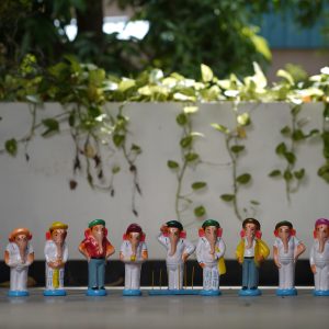 Cricket Set for kolu Decoration Navaratri golu showpiece Set vinayagar Cricket Playing Dolls for bommala koluvu