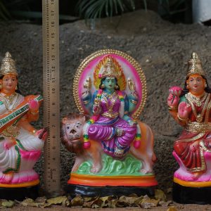Paper Mache golu Dolls Laxmi Durga Saraswati Statue Set for Navratri kolu Bommai Set in different Sizes