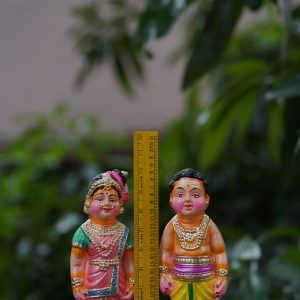 Paper Mache Doll Couple Statue for Bommalu Koluvu Home Decor and Showpiece Idol Navratri Gift for Women (Iyer Mama Mami)