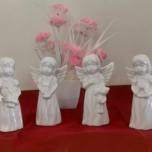 Breeze Handicrafts Ceramic Angel showpiece for Table Decoration Christmas Ornament for Crib Set Small Angel for Gift