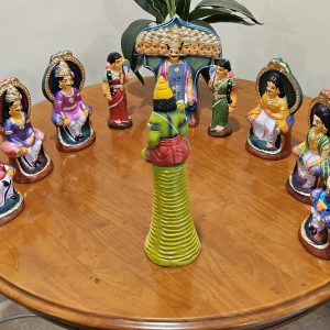 Paper Mache golu Dolls for navarathri Set RAVANA DARBAR Set with Hanuman Height 12 inches