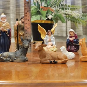 Crib Set/Nativity Set Make in India Baby Jesus Nativity Scene Set Christmas Decoration Kudil Set 5 inch, Multicolor 1
